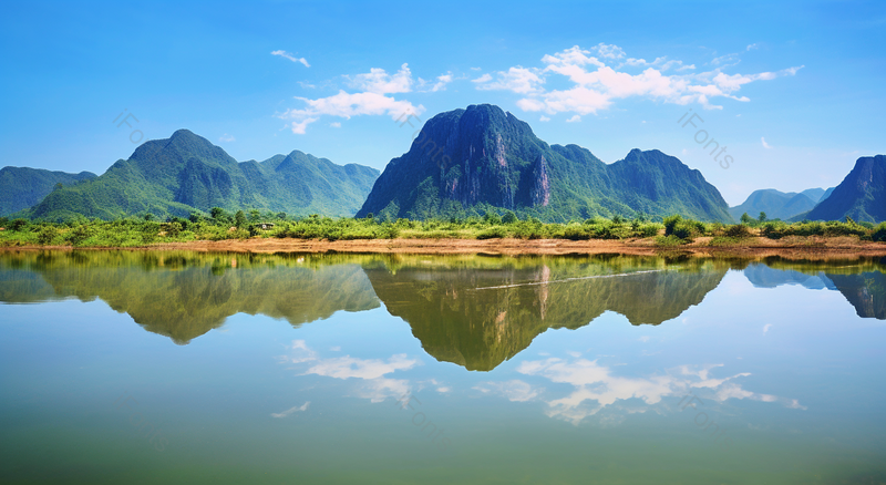 水平全景拍摄山川河流全貌,高清,摄影图,摄影图片,图片大全,摄影图免费下载